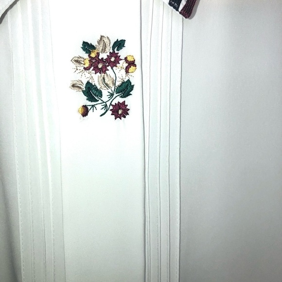 Yves St. Clair Vintage Button down long sleeve White Blouse Size 14 - Picture 4 of 9